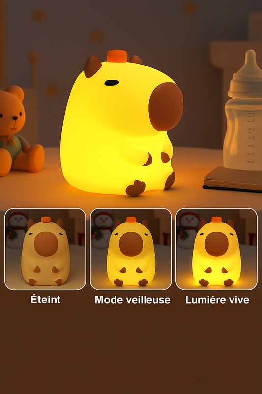 đ Capybara lumineux en silicone â Veilleuse kawaii et cadeau rĂ©confortant