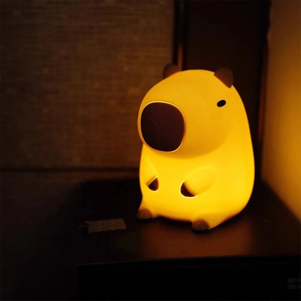 🌙 Capybara lumineux en silicone – Veilleuse kawaii et cadeau réconfortant