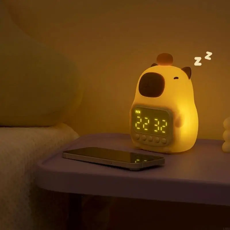 🐹 Réveil veilleuse Capybara – Lampe lumineuse et mignonne pour des matins tout doux !