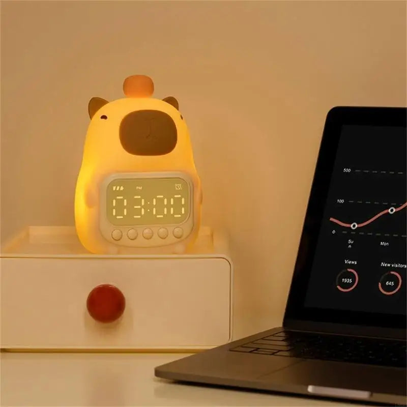 🐹 Réveil veilleuse Capybara – Lampe lumineuse et mignonne pour des matins tout doux !