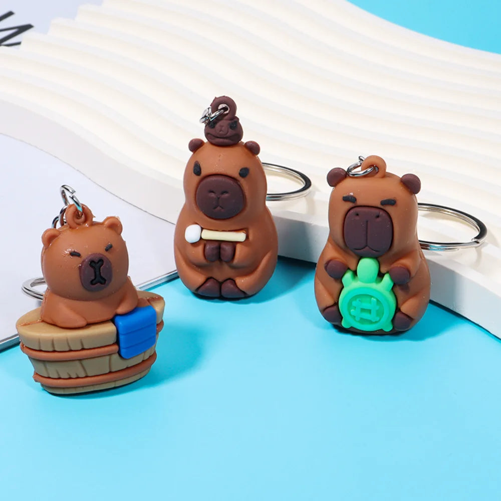 đč Porte-clĂ©s Capybara Cartoon â Mignon, colorĂ© et plein de bonne humeur !