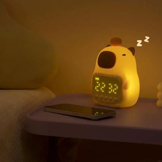 🐹 Réveil veilleuse Capybara – Lampe lumineuse et mignonne pour des matins tout doux !